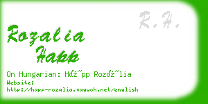 rozalia happ business card